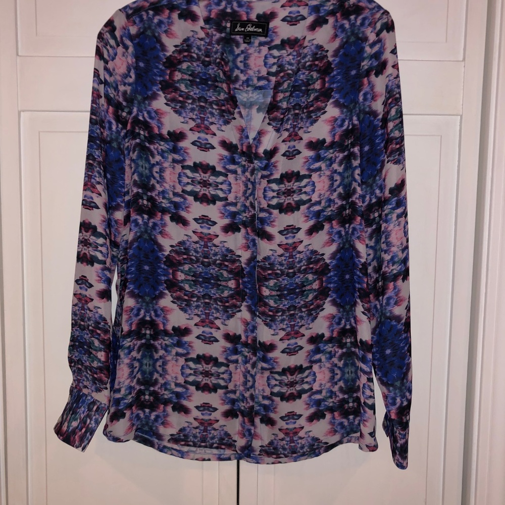 MULTICOLORED BUTTON UP BLOUSE